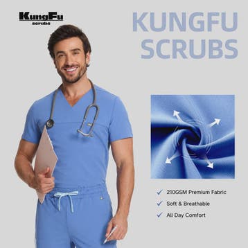 KungFu Scrubs Medisch Werkpak - Ademend, Waterdicht & Antiba, Verzenden