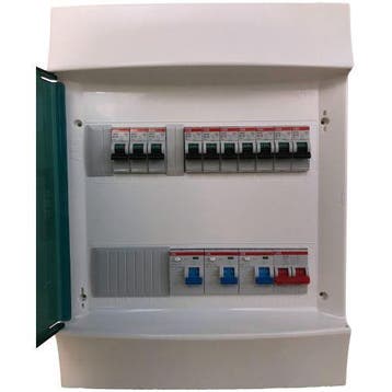 ABB groepenkast IP41 10 groepen, 3 aardlekschakelaars, 1, Ophalen of Verzenden, Nieuw