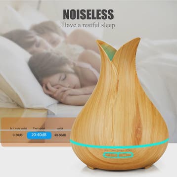 Aroma Diffuser met Houtnerf Design, 7 Kleuren LED en Afstand, Verzenden, Nieuw