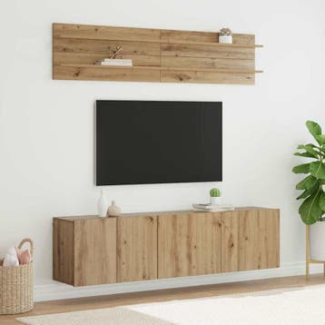 vidaXL TV Eenheden 6 pcs artisanaal eikenkleurig Bewerkt, Minder dan 50 cm, Verzenden, Nieuw, Minder dan 100 cm