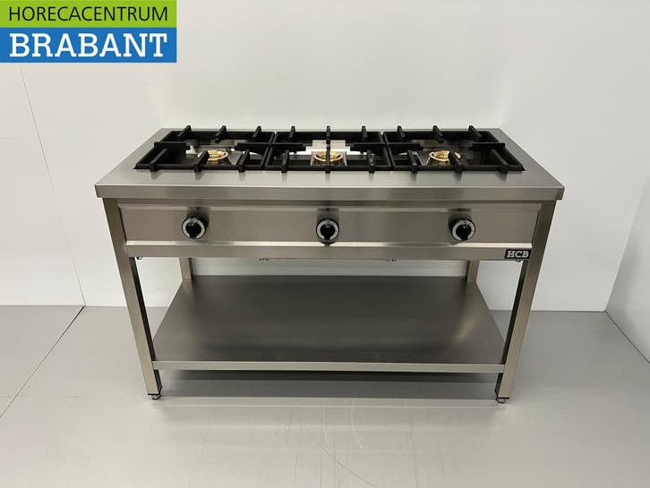 HCB RVS Pannenkoekenfornuis 3 branders 3 x 8 kW 129 cm GAS, Zakelijke goederen, Horeca | Keukenapparatuur, Nieuw in verpakking