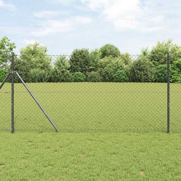 vidaXL Gaashek 10 x 1 m Staal Grijs, Tuin en Terras, Verzenden, Nieuw, IJzer