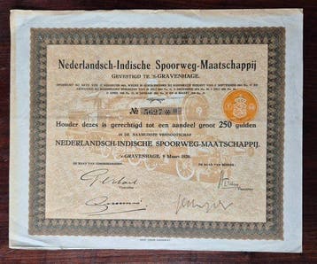 Nederland. 250 Gulden - 1920 Nederlandsch-Indische Spoorweg