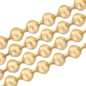 50 cm  metaal ball chain ketting 1.2mm Goud (nikkelvrij), Ophalen of Verzenden, Nieuw, Overige typen