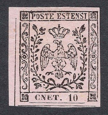 Italiaanse oude staten - Modena 1852 - Aquila estense e, Gestempeld
