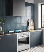 Wandtegel Rak Frammenti Kleinformaat Blauw Glans 7,5x40, 40 tot 60 cm, Nieuw, 10 m² of meer, Wandtegels