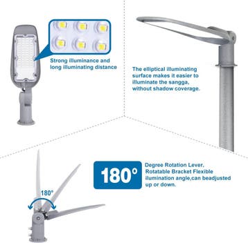 Straatverlichting - Straatlamp - LED - 50W - Grijs - Aigosta, Verzenden, Zo goed als nieuw