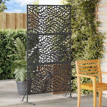 vidaXL Privacyscherm 100 x 50 x 180 cm Staal Zwart, Verzenden, Nieuw, IJzer