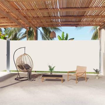vidaXL Windscherm uittrekbaar 220x1000 cm crèmekleurig, Verzenden, Nieuw