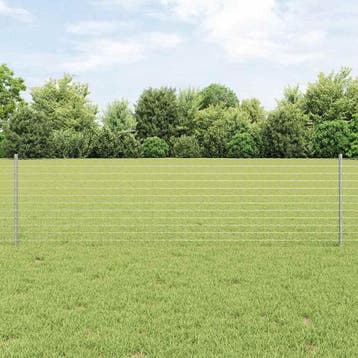 vidaXL ingegraven hekpalen 5 st zilver 100 cm Gepoedercoat, Tuin en Terras, Verzenden, Nieuw