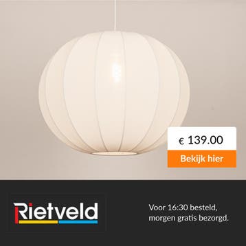 Rietveld-Hanglampen-Wit-Stof, Huis en Inrichting, Verzenden, Nieuw