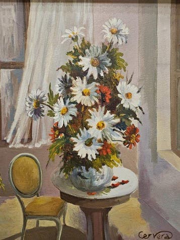 Europese school (XX) - Pareja de Bouquets Florales - NO