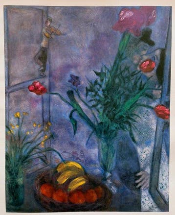 Marc Chagall (1887-1985) - Vase de Fleurs et violoniste,