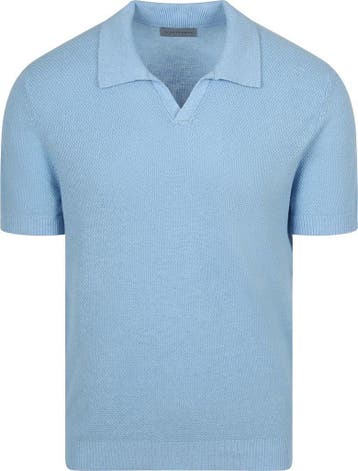 Suitable Polo Riva Bean Linen Cotton Lichtblauw maat L Heren, Verzenden, Nieuw, Maat 52/54 (L), Suitable