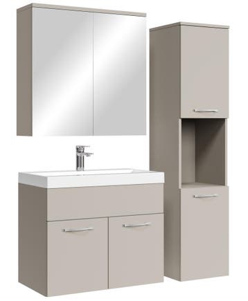 Badkamermeubel Set Montreal 60 cm - Beige, Verzenden, Nieuw, Wastafelkast