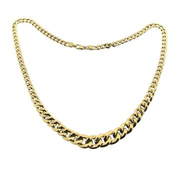 Gouden gourmetschakel collier (Ketting), Sieraden, Tassen en Uiterlijk, Kettingen, Ophalen of Verzenden, Gebruikt, Goud, Goud