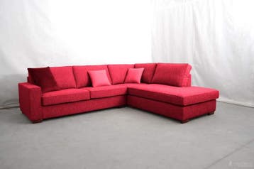 Hoekbank Frederiksoord - hoekbanken - Rood, Nieuw, 150 cm of meer, Stof, 200 tot 250 cm
