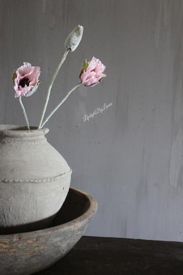 Zijden Papaver / Klaproos light pink 76 cm, Huis en Inrichting, Woonaccessoires | Kunstplanten en Kunstbloemen, Ophalen of Verzenden