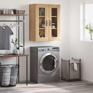 vidaXL Wandkast 69,5x34x90 cm bewerkt hout sonoma, Minder dan 50 cm, Verzenden, Nieuw, Minder dan 100 cm
