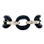 Witgouden vintage armband met onyx en diamant 14 krt, Ophalen of Verzenden, Nieuw
