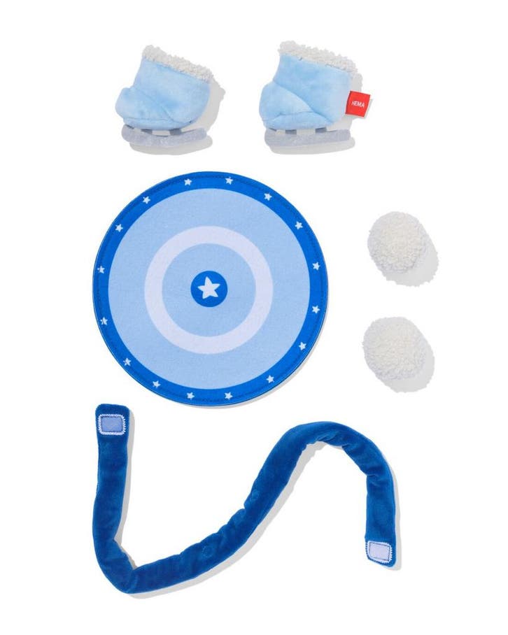 HEMA Verkleedpakje voor superheldenknuffel schild 2+1 gratis, Kinderen en Baby's, Speelgoed | Poppen, Nieuw, Verzenden