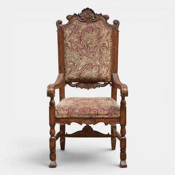 Stoel - Hout, Textiel - Armstoel