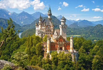 View of the Neuschwanstein Castle, Zicht op het kasteel v..., Ophalen of Verzenden, Nieuw, Overige typen