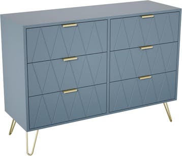 Commode - Dressoir - Ladekast - 100x34x73 cm - Grijsblauw -, Verzenden, Zo goed als nieuw