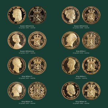 Europa. 8 Historical Restrikes Willem I - Wilhelmina - 5 &