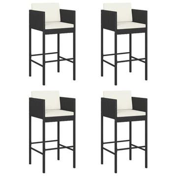 Barkrukken 4 stuks - Poly Rattan | Retourdeal 25% Korting, Kunststof, 60 tot 90 cm, Ophalen of Verzenden, Zo goed als nieuw