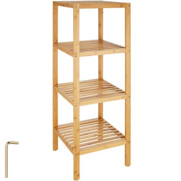 Bambus rek 4 etages 33x33x97 cm - bruin, Verzenden, Nieuw