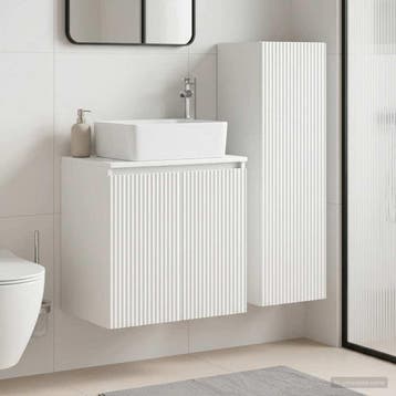 vidaXL Badkamermeubelset 2 st Wit 33 x 34,5 x 100 cm Bewerkt, Verzenden, Nieuw