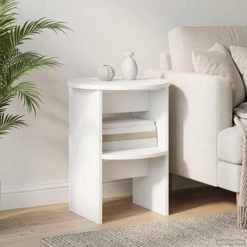 vidaXL Bijzetkast Wit Ø40 x 50 cm Geconstrueerd hout, Verzenden, Nieuw, Overige houtsoorten, Minder dan 100 cm