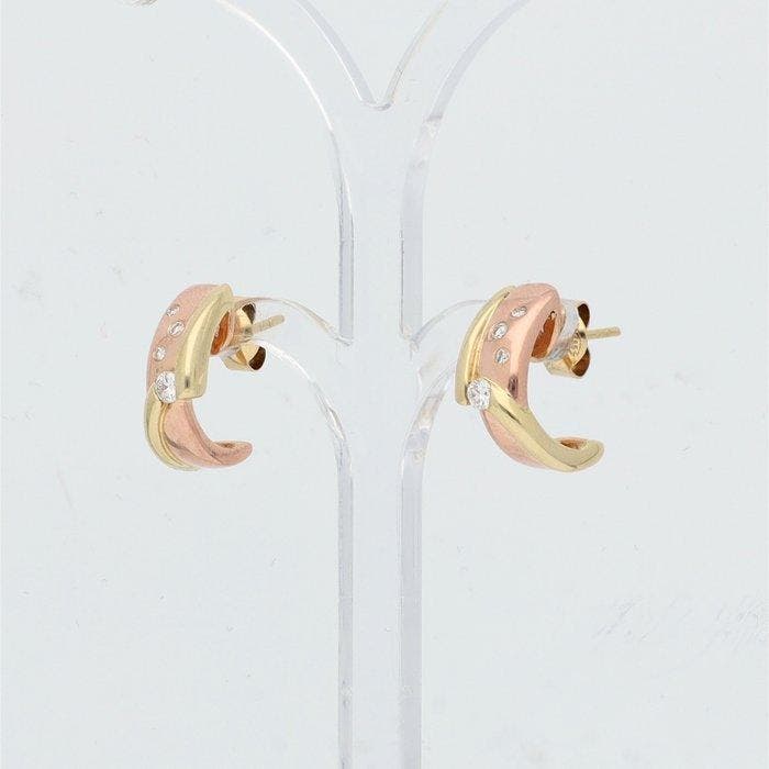 Oorbellen - 14 karaat Geel goud, Roségoud, A. Dam Diamant, Sieraden, Tassen en Uiterlijk, Oorbellen