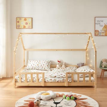 [en.casa] Kinderbed Sisimiut met uitvalbeveiliging 140x200 c, Kinderen en Baby's, Kinderkamer | Bedden, Verzenden, Nieuw