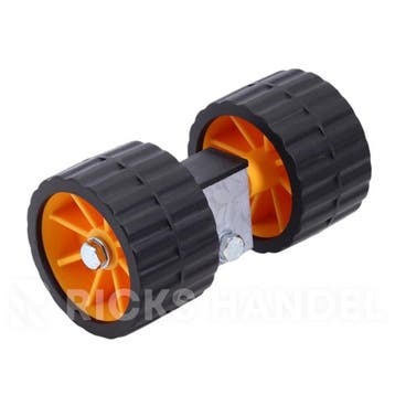 Rollenset 2 kunststof rollen oranje/zwart 75x120 mm op, Ophalen of Verzenden, Nieuw