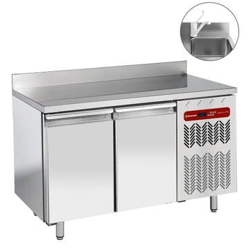 Geventileerde koeltafel "muraal", 2 deuren GN 1/1, met spoel, Verzenden, Nieuw in verpakking, Koelen en Vriezen