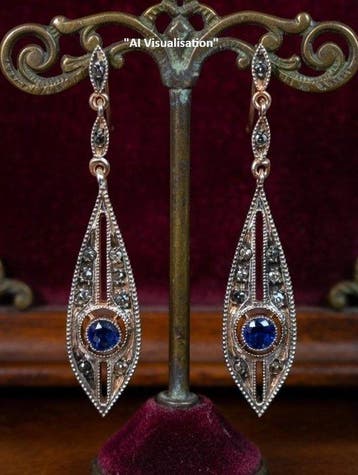 Zonder minimumprijs - Oorbellen - 9 kt. Zilver, Roségoud