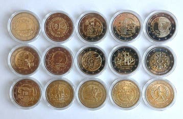 Slowakije. 2 Euro 2015/2026 (15 coins) (Zonder minimumprijs)