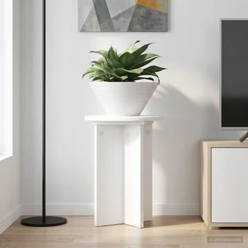 vidaXL Plantenstandaard 2 st Wit Ø29,5 x 40 cm Bewerkt hout, Verzenden, Nieuw