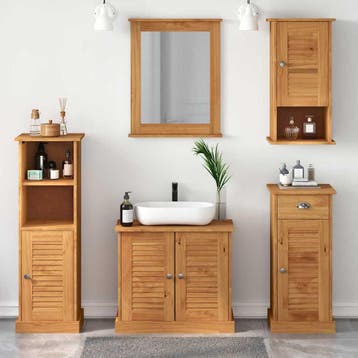 vidaXL Badkamermeubelset VIGO 5 st Honingbruin 37 x 34 x 110, Verzenden, Nieuw, Overige typen