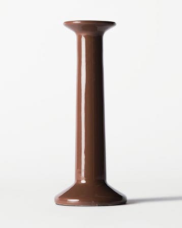 HEMA Kandelaar 7.5x20cm Zwier keramiek bruin, Verzenden, Nieuw, Bruin