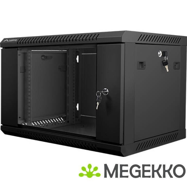 Lanberg WF01-6406-10B rack 6U Wandrek Zwart, Computers en Software, Computerbehuizingen, Nieuw, Verzenden