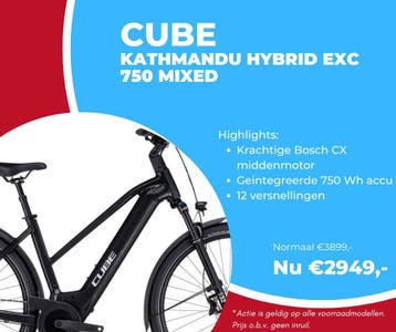 Cube KATHMANDU HYBRID EXC 750 Mixed - Van 3899,- voor 2949,-, 47 tot 51 cm, Ophalen of Verzenden, Nieuw, Cube