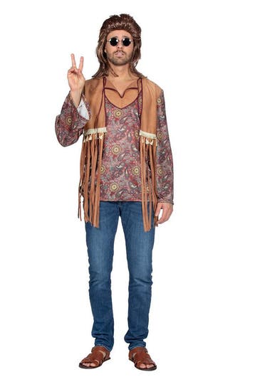 Hippie Shirt Elliot Bruin Heren, Ophalen of Verzenden, Nieuw