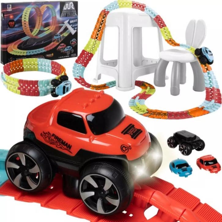 Kruzzel Flexibele Racebaan: 192-Delige Set met LED Auto, Kinderen en Baby's, Speelgoed | Overig, Nieuw, Ophalen of Verzenden