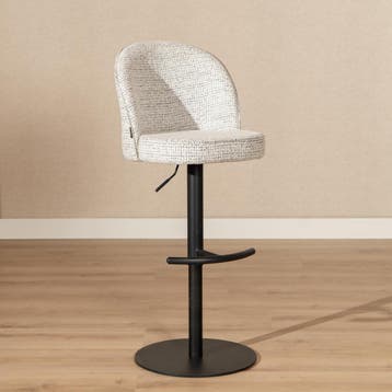 50% Korting: Barkruk Odin gemêleerde stof off white/zwart, Ophalen, Zo goed als nieuw