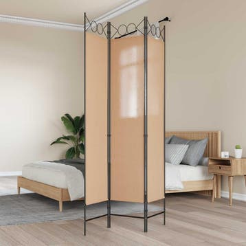 vidaXL 3-Panel Room Divider Beige 120 x 200 cm Stof, Verzenden, Nieuw