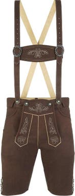 2dekans | Dressforfun Authentieke Lederhosen Lian - Met, Ophalen of Verzenden, Zo goed als nieuw, Bruin, Dressforfun