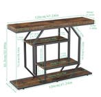 Luxe Landelijke Consoletafel Vintage Hout en Zwart Metaal, Verzenden